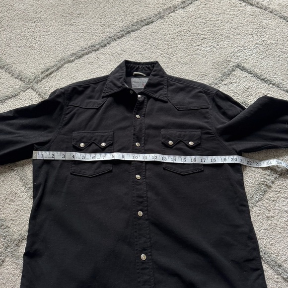 Hartford Shirt black western cowboy Button front shirt snap button small - Picture 4 of 7